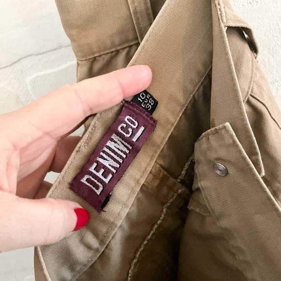 Vintage Y2K Maxi Sirt Cargo Column Cotton Minimalist Pockets Tan Beige Sz 10 - Picture 11 of 15